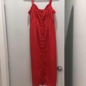 Topshop ruffle trim midi dress